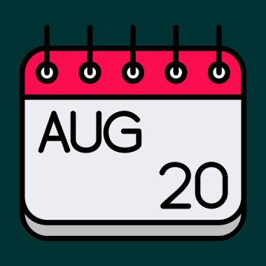 Ağustos simgesi, vektör illüstrasyonu basit tasarım