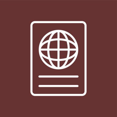 Pasaport simgesi, vektör illüstrasyonu basit tasarım