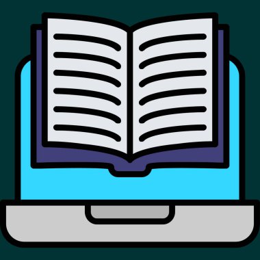 Çevrimiçi Okuma simgesi, vektör illüstrasyonu basit tasarım