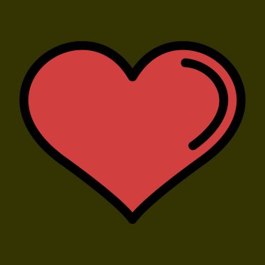 Kalp simgesi, vektör illüstrasyonu basit tasarım