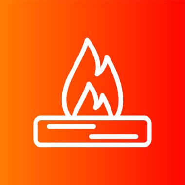 Kamp ateşi simgesi, vektör illüstrasyonu basit tasarım