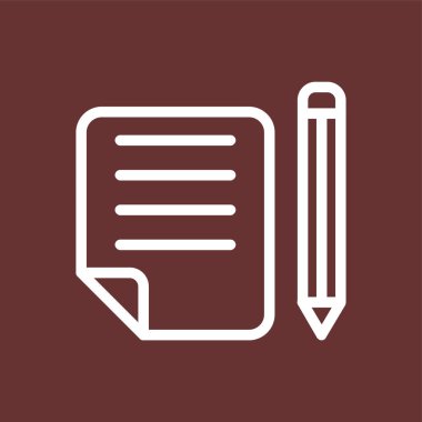 Kağıt kalem simgesi, vektör illüstrasyonu basit tasarım