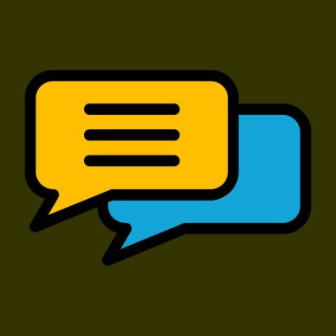 Sohbet simgesi, vektör illüstrasyonu basit tasarım