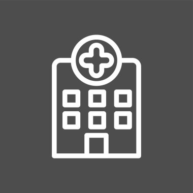 Hastane simgesi, vektör illüstrasyonu basit tasarım