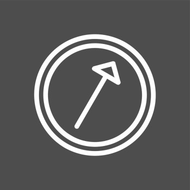 Sağ Yukarı simgesi, vektör illüstrasyonu basit tasarım