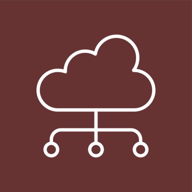 Bulut hesaplama simgesi, vektör illüstrasyonu basit tasarım