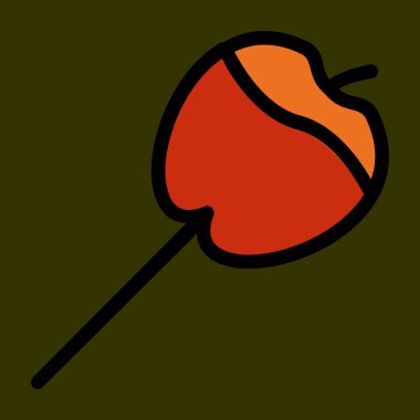 Karamel Apple simgesi, vektör illüstrasyonu basit tasarım