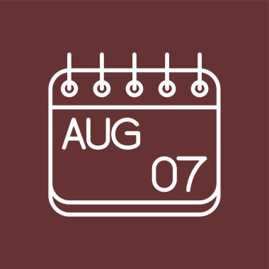 Ağustos simgesi, vektör illüstrasyonu basit tasarım