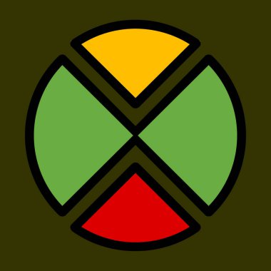 Pasta çizelgesi simgesi, vektör illüstrasyonu basit tasarım