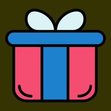 hediye simgesi, vektör illüstrasyonu basit tasarım