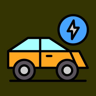 Electric Car icon, vector illustration simple design
