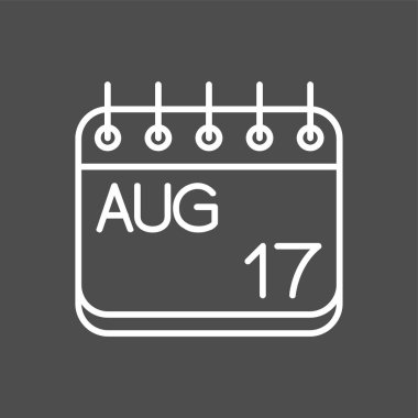 Ağustos simgesi, vektör illüstrasyonu basit tasarım