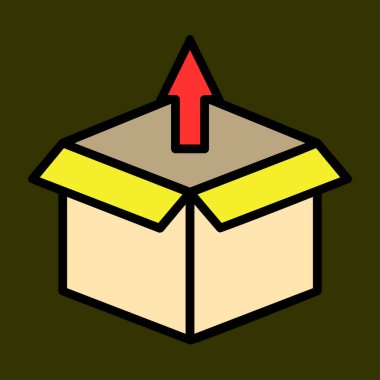 Teslimat kutusu simgesi, vektör illüstrasyonu basit tasarım