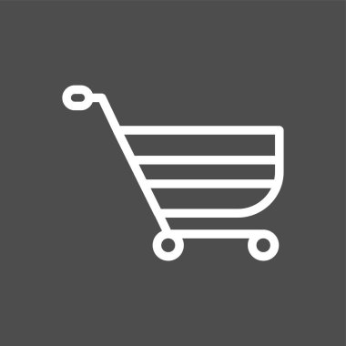 Alışveriş arabası simgesi, vektör çizimi basit tasarım