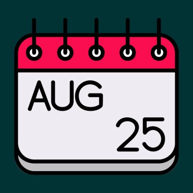 Ağustos simgesi, vektör illüstrasyonu basit tasarım