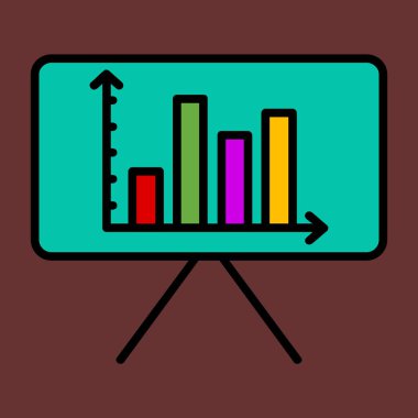 Sütun Grafiği simgesi, vektör illüstrasyonu basit tasarım