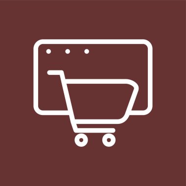 Çevrimiçi Shoping simgesi, vektör illüstrasyonu basit tasarım