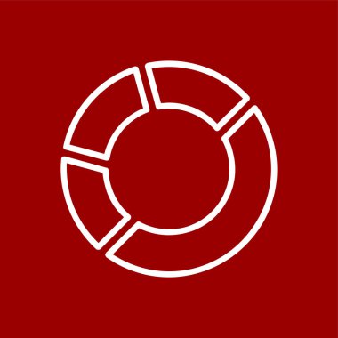 Pasta çizelgesi simgesi, vektör illüstrasyonu basit tasarım