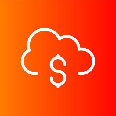 Bulut bankacılık simgesi, vektör illüstrasyonu basit tasarım