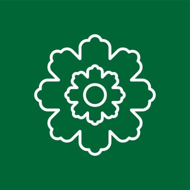 Fringed Dianthus simgesi, vektör illüstrasyonu basit tasarım