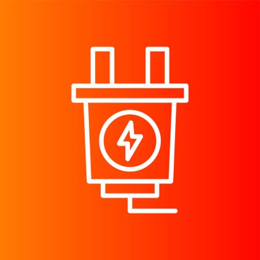 Power Plug simgesi, vektör illüstrasyonu basit tasarım