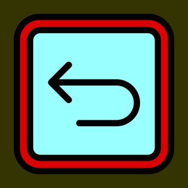 Geri simge, vektör illüstrasyonu basit tasarım