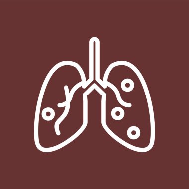 Hasar Ciğerleri simgesi, vektör illüstrasyonu basit tasarım