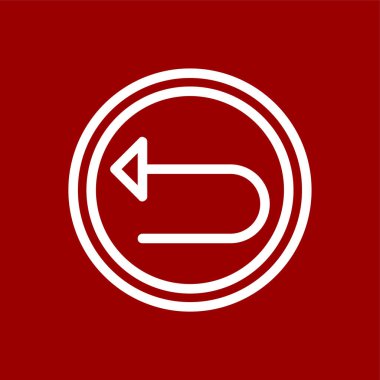 Sol Ok simgesi, vektör illüstrasyonu basit tasarım