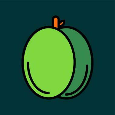 Kayısı simgesi, vektör illüstrasyonu basit tasarım