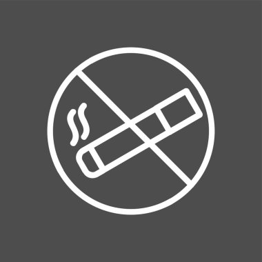 sigara simgesi yok, vektör illüstrasyonu basit tasarım