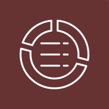 Pasta çizelgesi simgesi, vektör illüstrasyonu basit tasarım