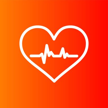 kalp atışı simgesi, vektör illüstrasyonu basit tasarım