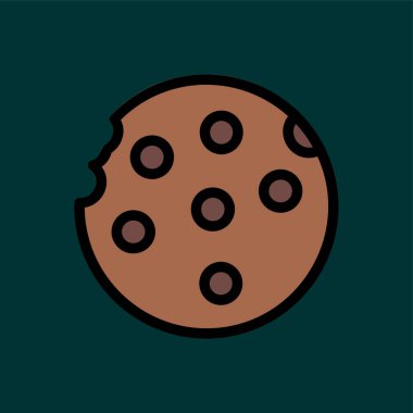 Kurabiye simgesi, vektör illüstrasyonu basit tasarım