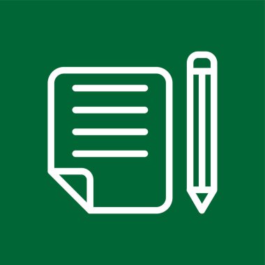 Kağıt kalem simgesi, vektör illüstrasyonu basit tasarım