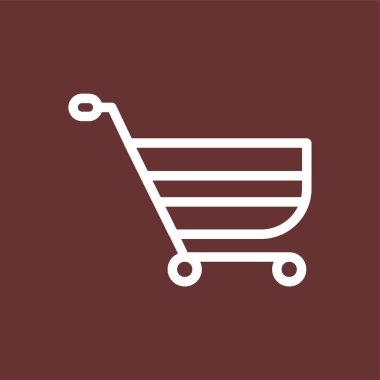 Alışveriş arabası simgesi, vektör çizimi basit tasarım