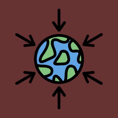 Yerçekimi simgesi, vektör illüstrasyonu basit tasarım