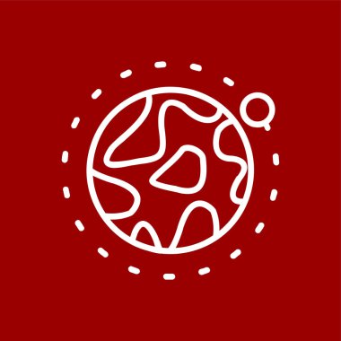 gezegen simgesi, vektör illüstrasyonu basit tasarım