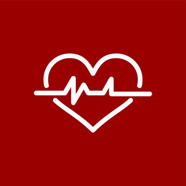 Kalp simgesi, vektör illüstrasyonu basit tasarım