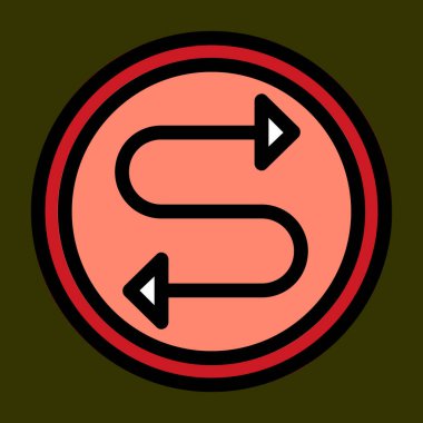 İki Yönlü simge, vektör illüstrasyonu basit tasarım