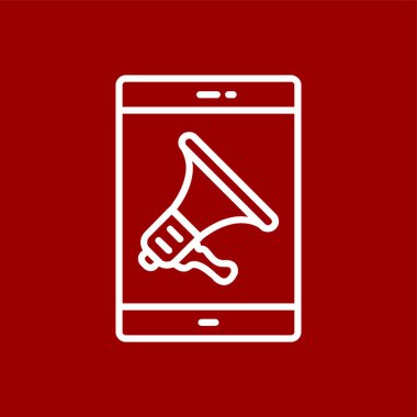 Mobil Pazarlama simgesi, vektör illüstrasyonu basit tasarım