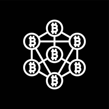 Blockchain simgesi, vektör illüstrasyonu basit tasarım