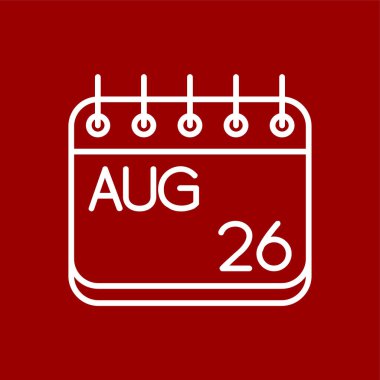 Ağustos simgesi, vektör illüstrasyonu basit tasarım