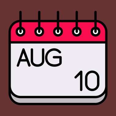 Ağustos simgesi, vektör illüstrasyonu basit tasarım