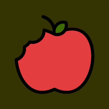 elma simgesi, vektör illüstrasyonu basit tasarım