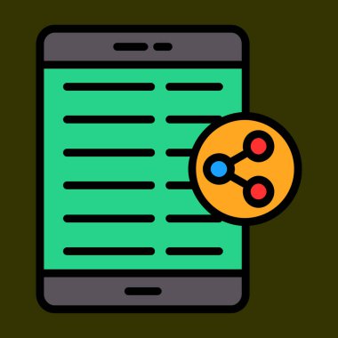 İçerik simgesi, vektör illüstrasyonu basit tasarım