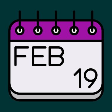 Februray simgesi, vektör illüstrasyonu basit tasarım