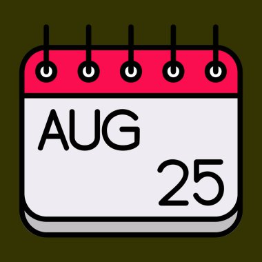 Ağustos simgesi, vektör illüstrasyonu basit tasarım