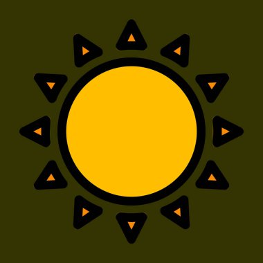 Güneş simgesi, vektör illüstrasyonu basit tasarım