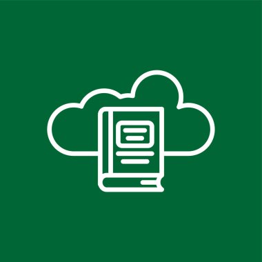 Bulut Öğrenme simgesi, vektör illüstrasyonu basit tasarım