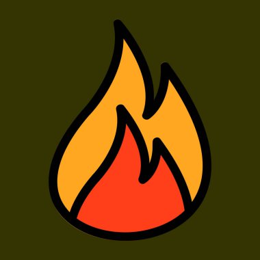 ateş simgesi, vektör illüstrasyonu basit tasarım